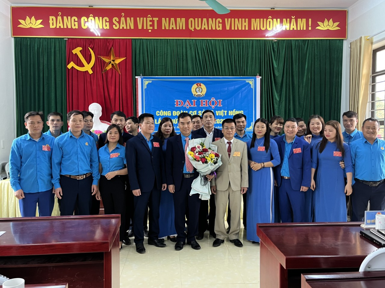 Công đoàn cơ sở xã Việt Hồng tổ chức thành công Đại hội khóa V, nhiệm kỳ 2023-2028