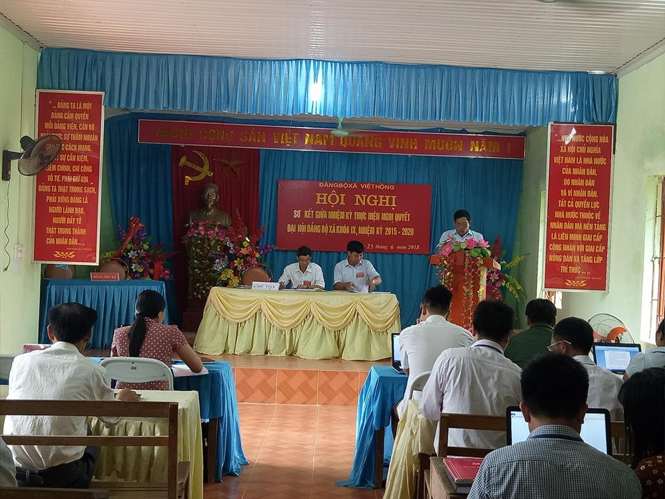 Đảng bộ xã Việt Hồng tổ chức Hội nghị sơ kết giữa nhiệm kỳ Đại hội Đảng bộ xã khóa IX, nhiệm kỳ 2015 - 2020